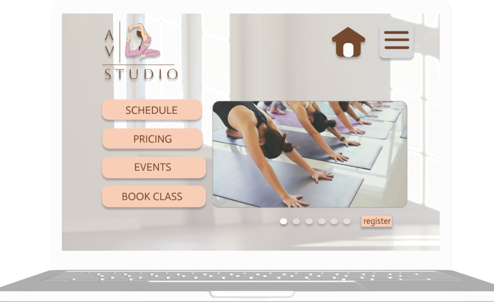AV Studio class schedule on a laptop