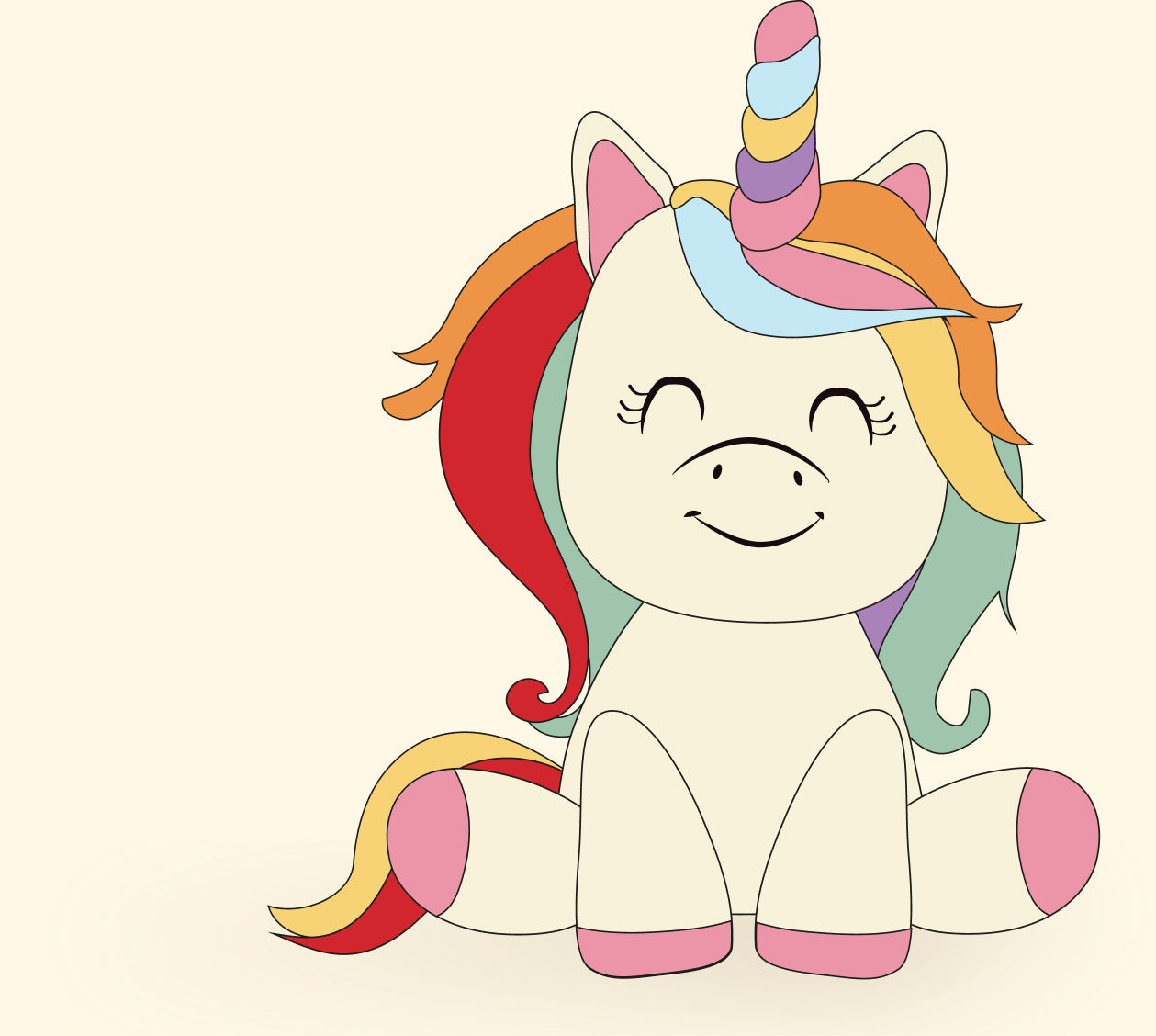 Baby unicorn character illustration